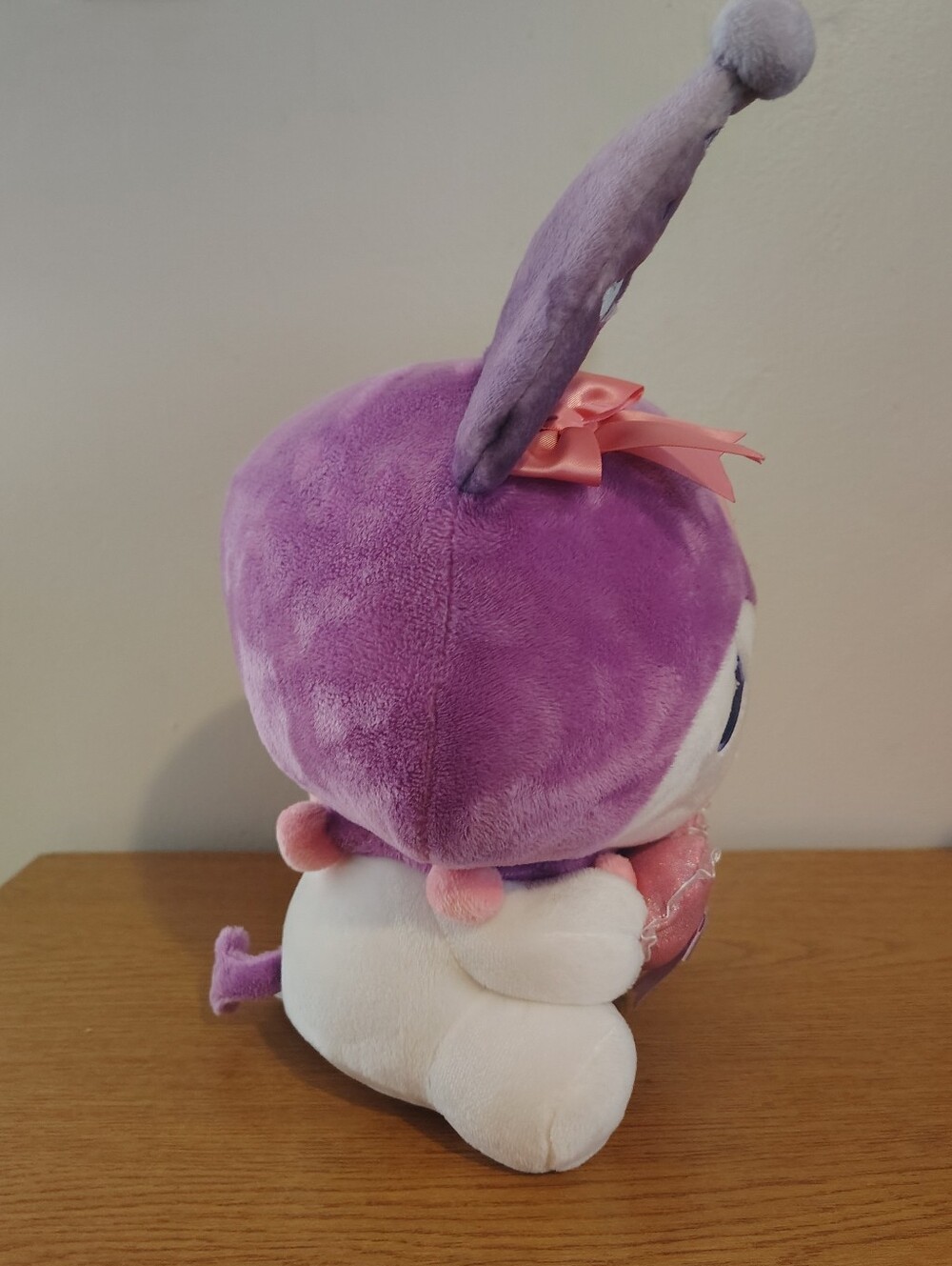 Purple Plush Character Stuffed Animal with Pink Bow - Kids Cuddly Toy